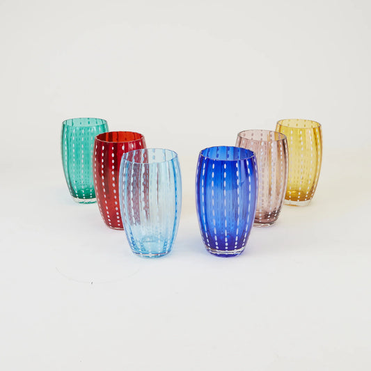 Perle Glass Tumbler Pair - Blue