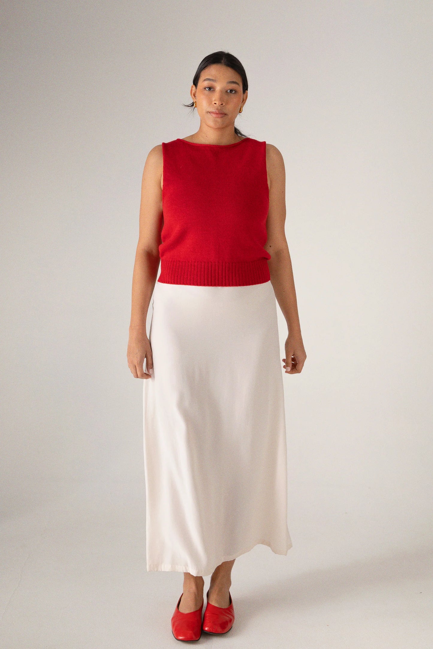 Francie Star Knit Vest Cherry