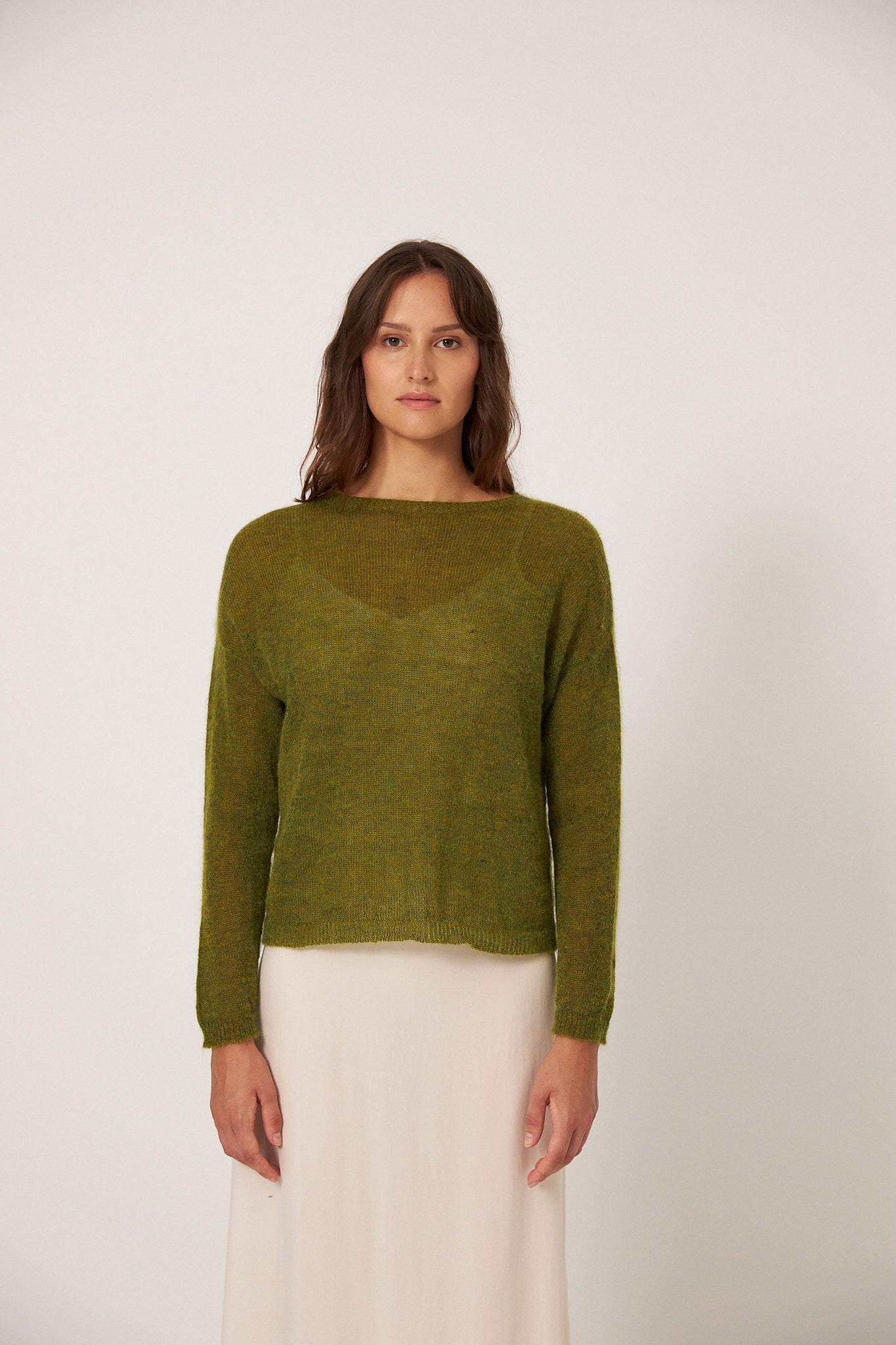 Francie Feather Knit Peridot Green