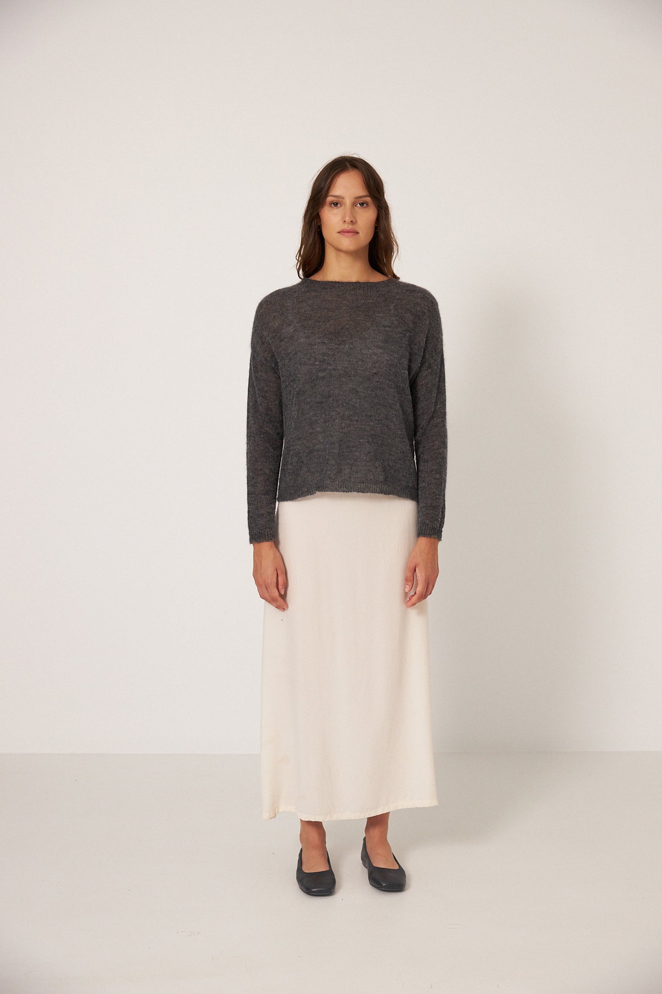 Francie Feather Knit Shadow Grey