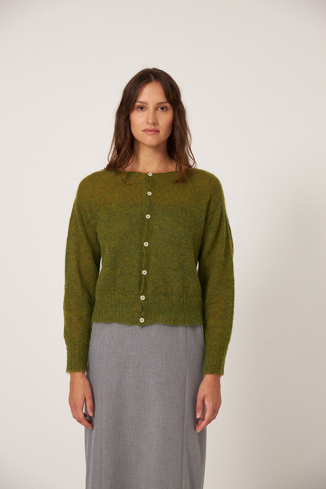 Francie Fleur Cardigan Peridot Green