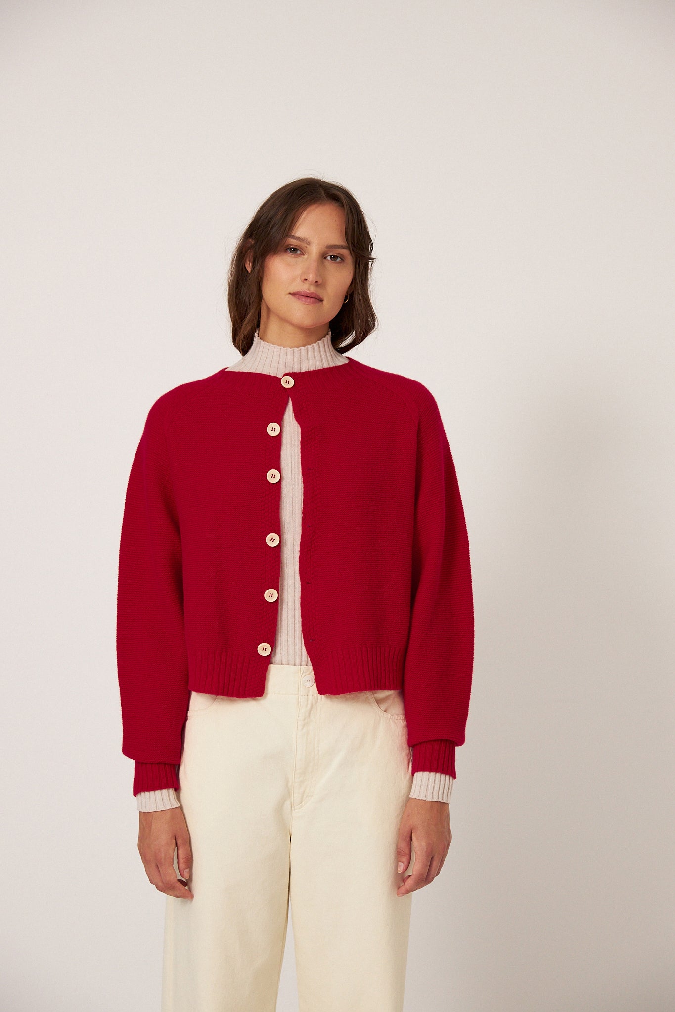 Francie Loft Cardigan Cherry