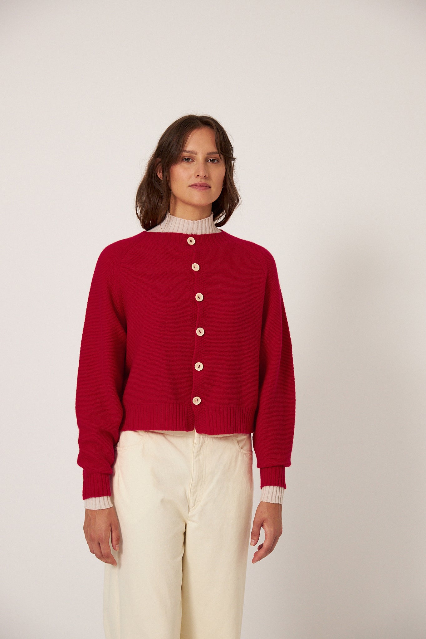 Francie Loft Cardigan Cherry