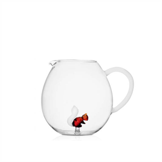 Round Glass Squirrel Jug