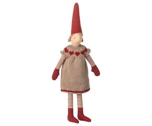 Maileg Christmas Small Pixy Girl Knitted Heart Dress