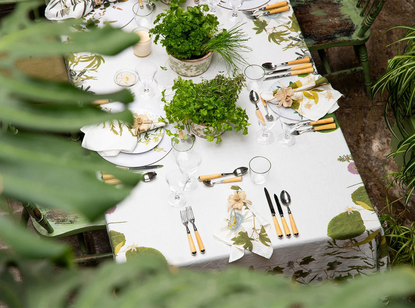 Summerill & Bishop 'Herb Garden' Linen Tablecloth