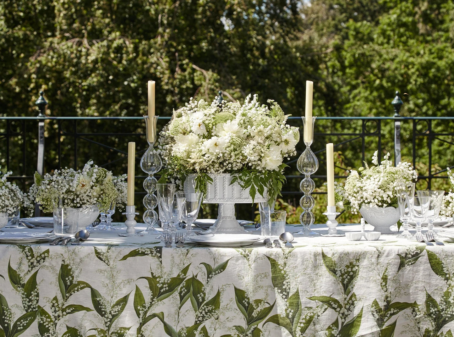 Summerill & Bishop 'Lily of the Valley' Linen Tablecloth