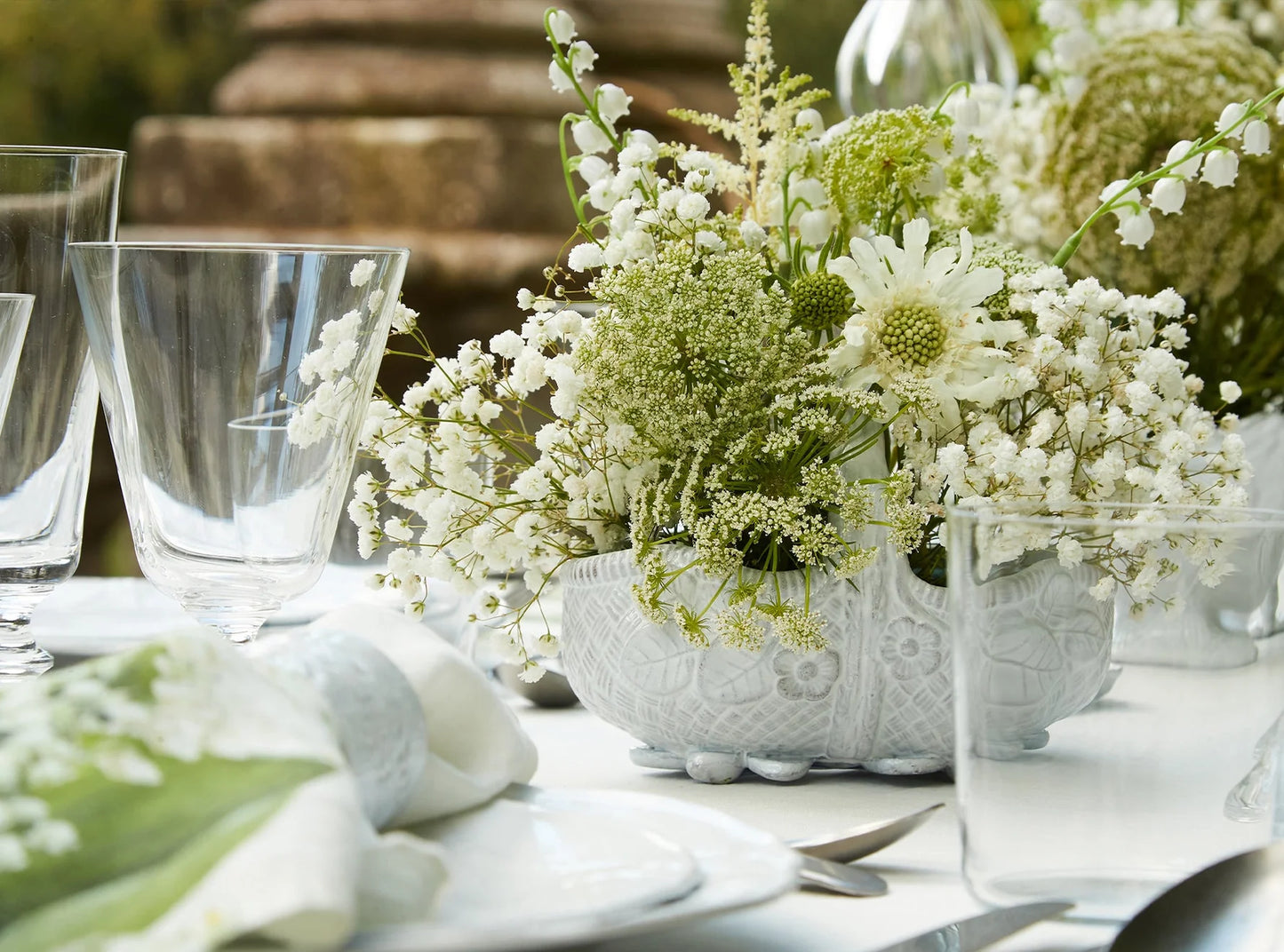 Summerill & Bishop 'Lily of the Valley' Linen Tablecloth