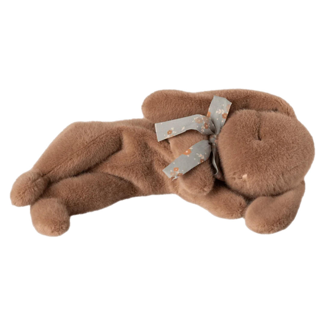 Maileg Sleeping Bunny Plush Small - Soft Brown