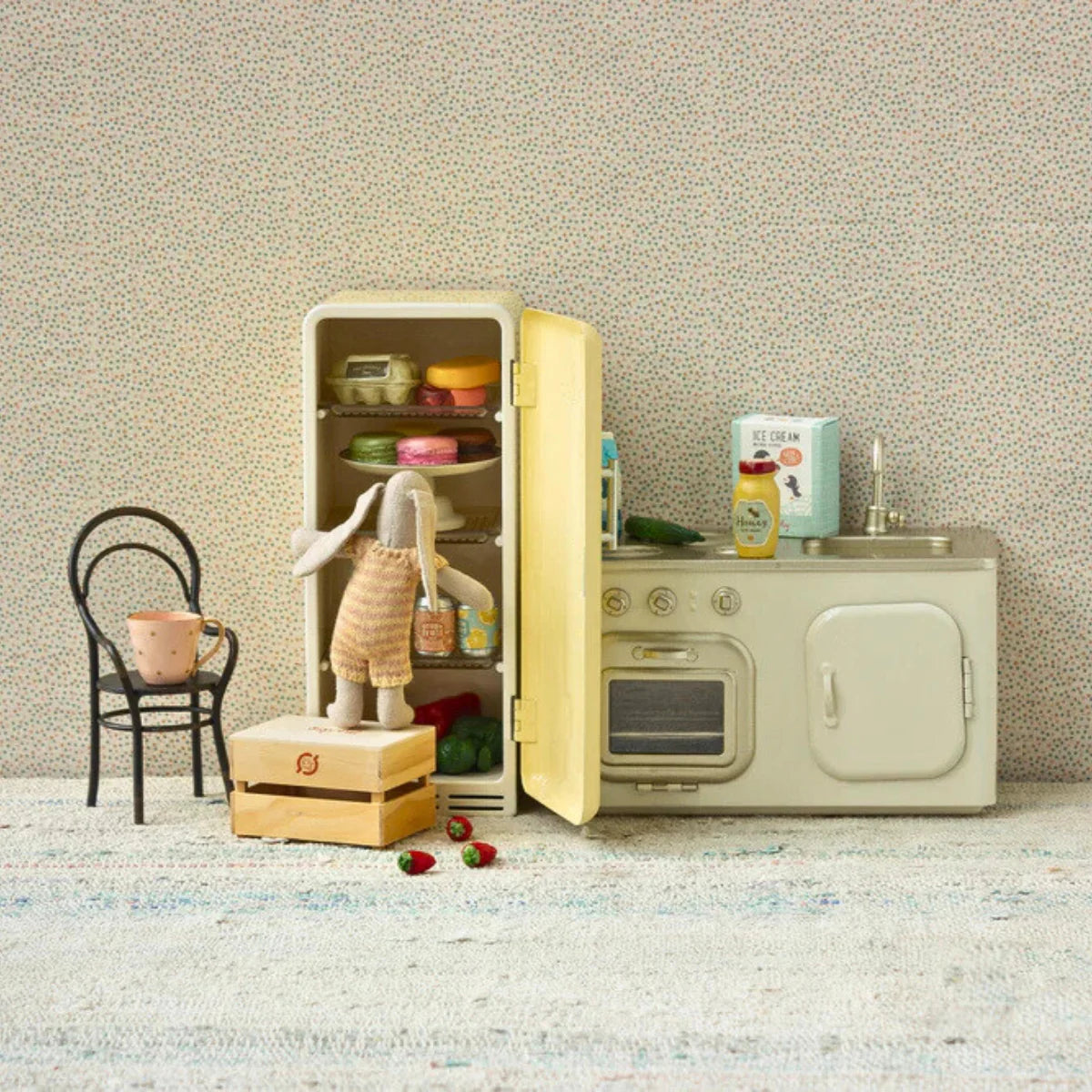 Maileg Miniature Fridge Yellow