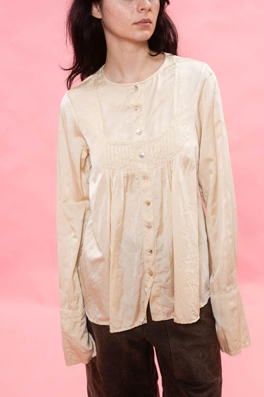 Sula Washed Shirt Silk Cotton- Oyster White