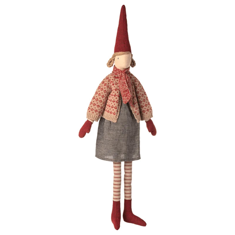 Maileg Christmas Large Pixy Girl Knitted Cardigan And Scarf