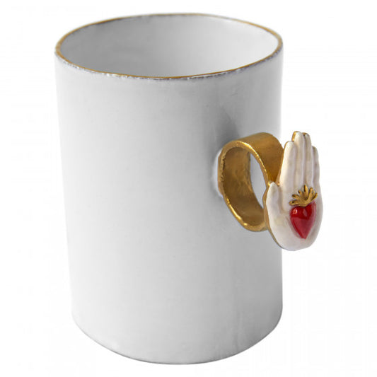 Astier de Villatte Serena Heart on Hand Ring Cup