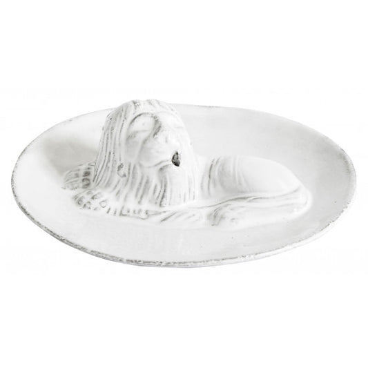 Astier de Villatte Lion Incense Holder on Saucer