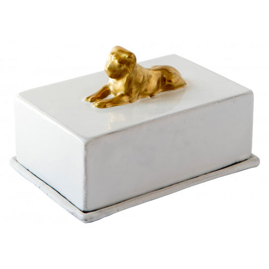 Astier de Villatte Lion Golden Butter Dish