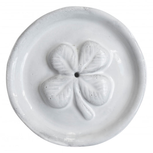 Astier de Villatte Chance Clover Incense Holder on Saucer