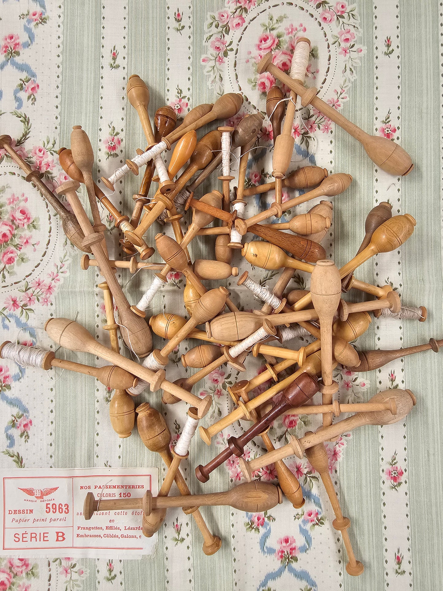 Antique French Lace Making Bobbins - Set of 5