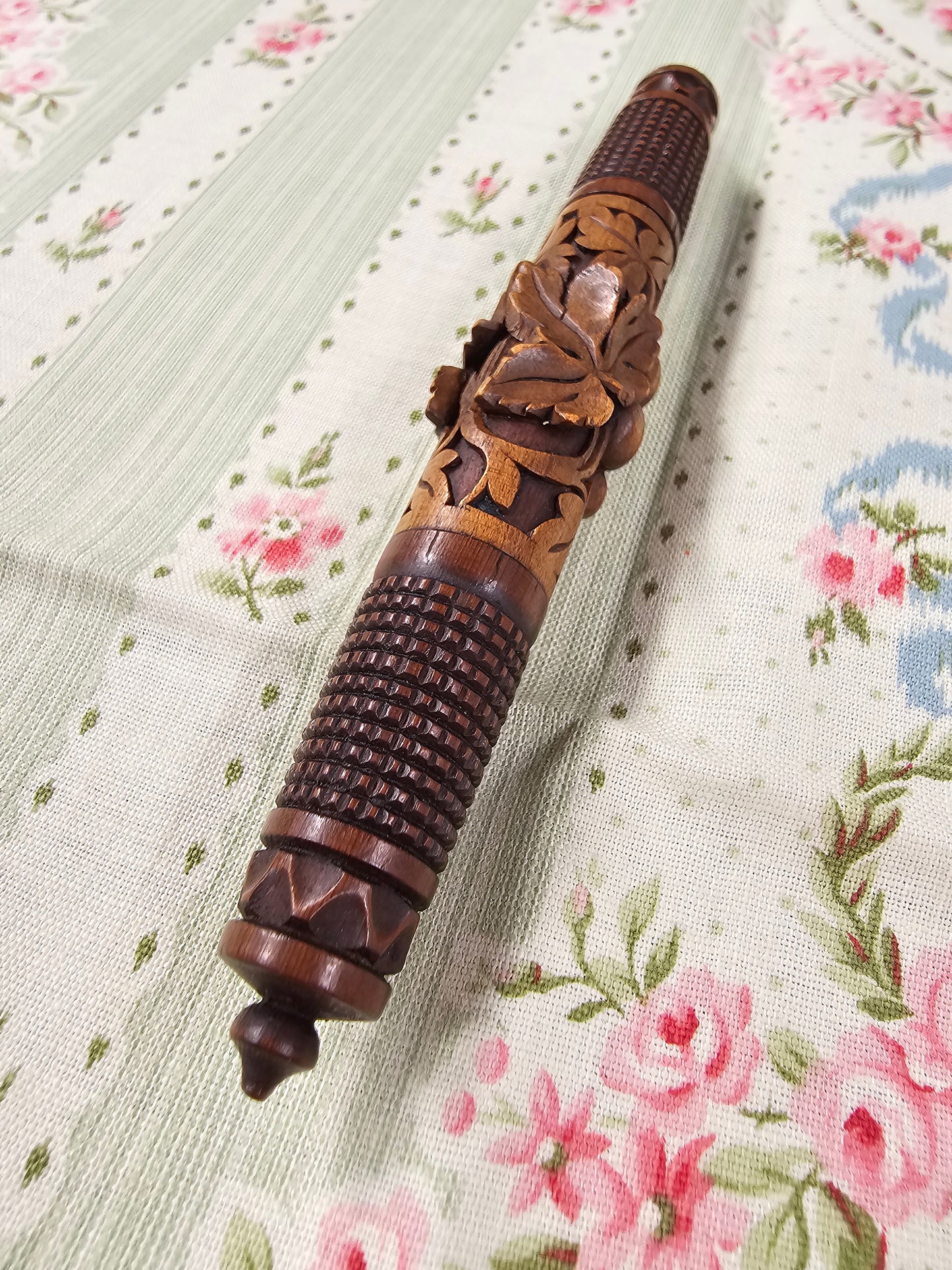 Antique French Wooden Needle Case