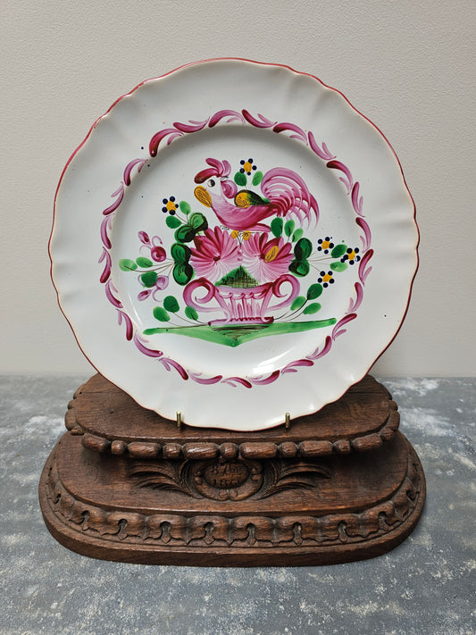 Antique French Hand Painted 'Flowers in Urn' Plates