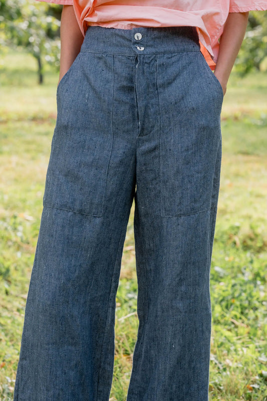 Sula Flare Pants - Linen Denim