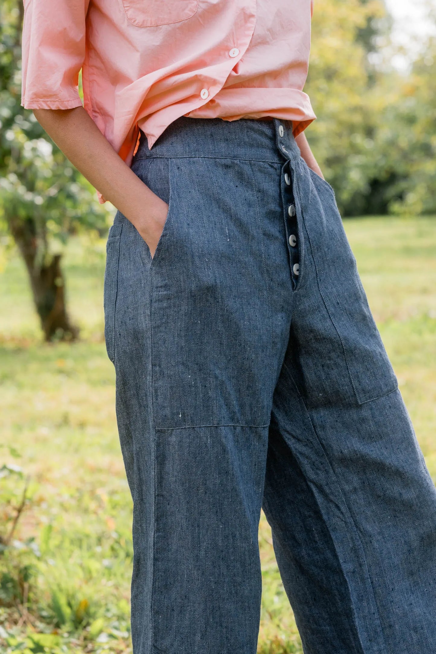 Sula Flare Pants - Linen Denim