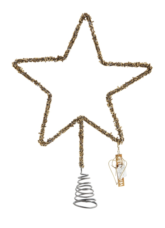 Walther & Co. Beaded Gold Star Tree Topper