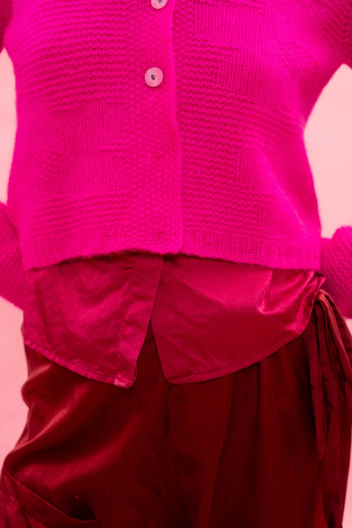 Sula Cashmere Flower Cardi - Pink