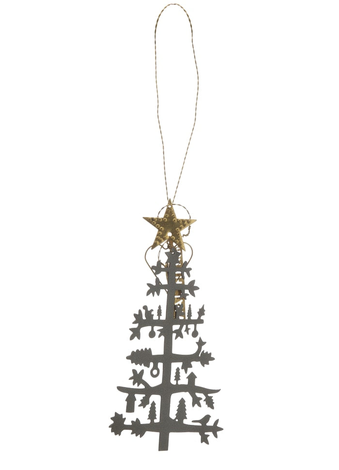 Walther & Co. Zinc Cutout Tree Ornament With Gold Star
