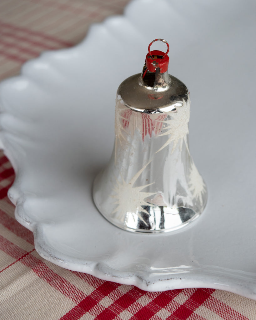 Vintage European Ornament - Large Silver Bell