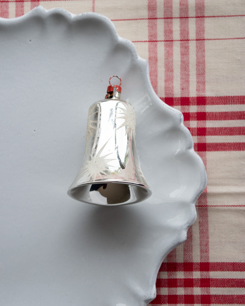 Vintage European Ornament - Large Silver Bell