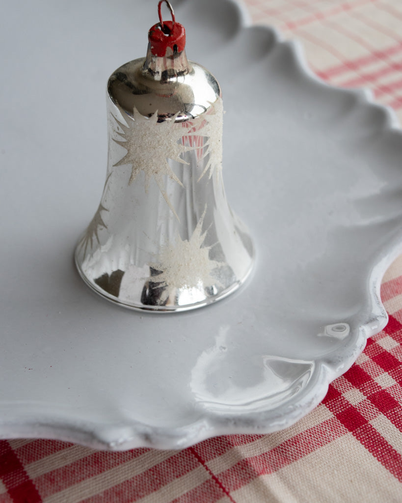 Vintage European Ornament - Large Silver Bell