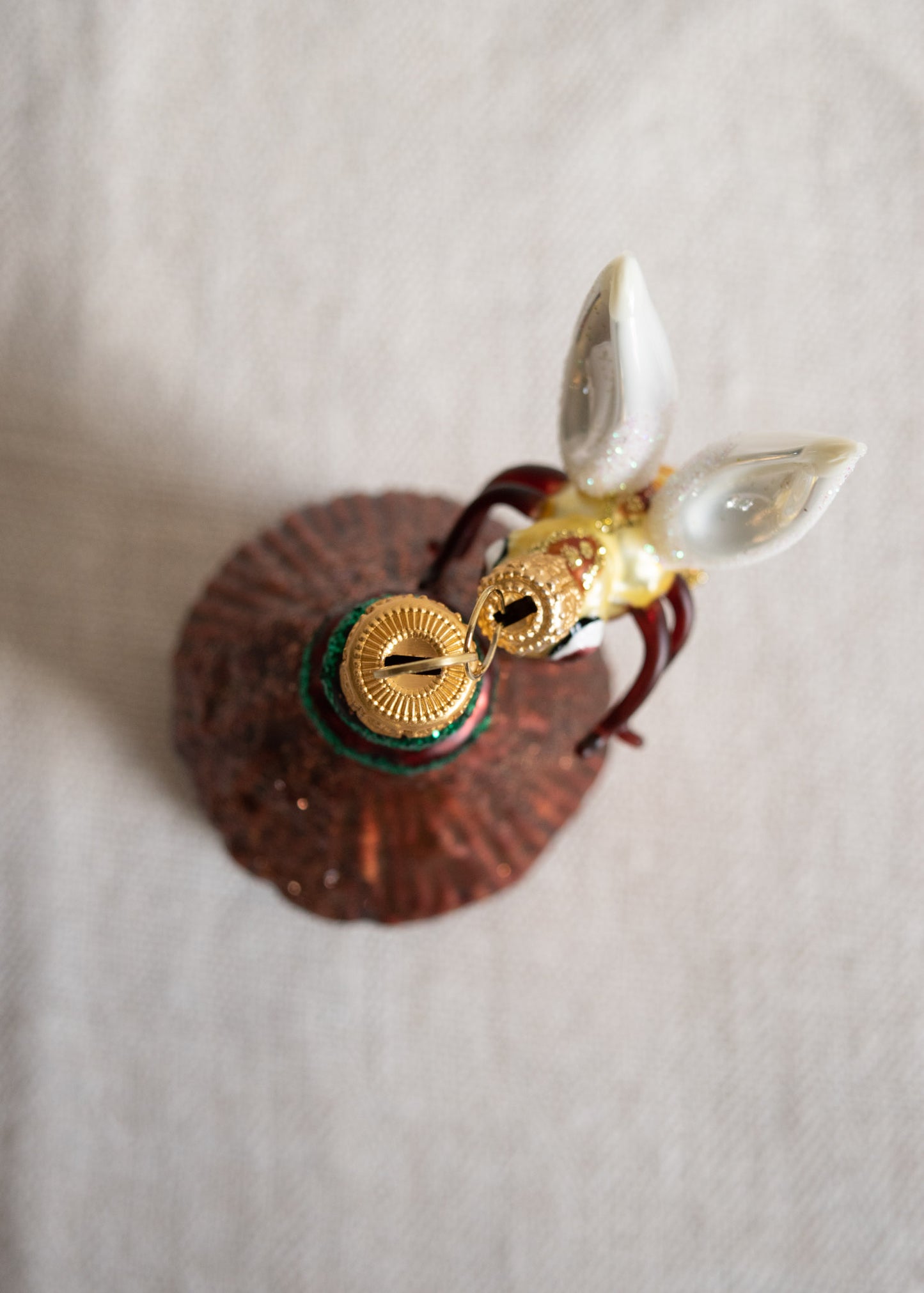 Polish Glass Christmas Ornament - Beehive with Bee