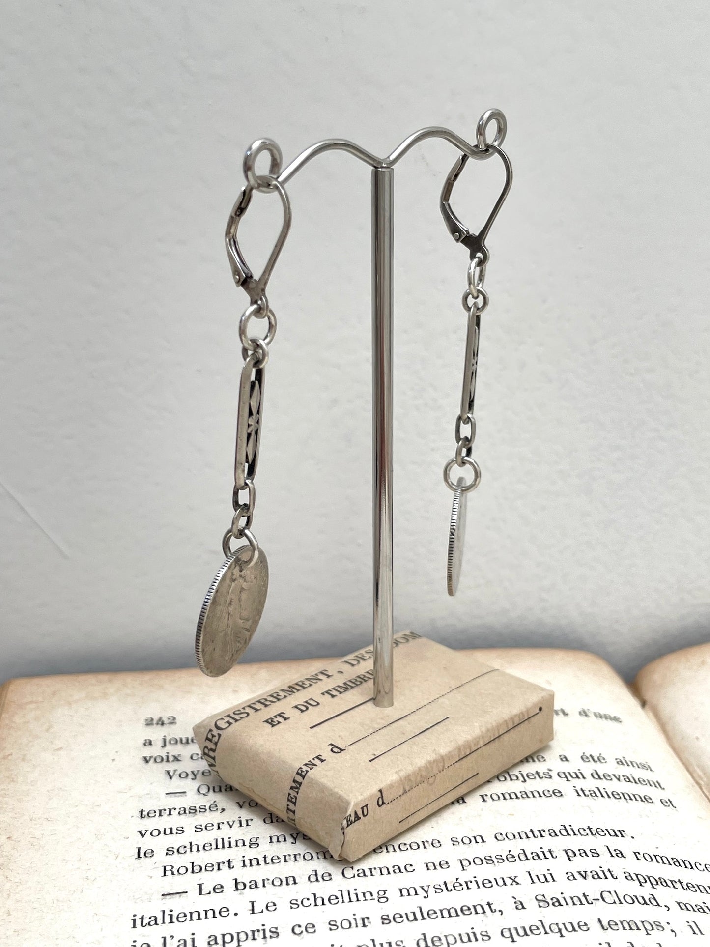 Antique French 1899 Coin Earrings