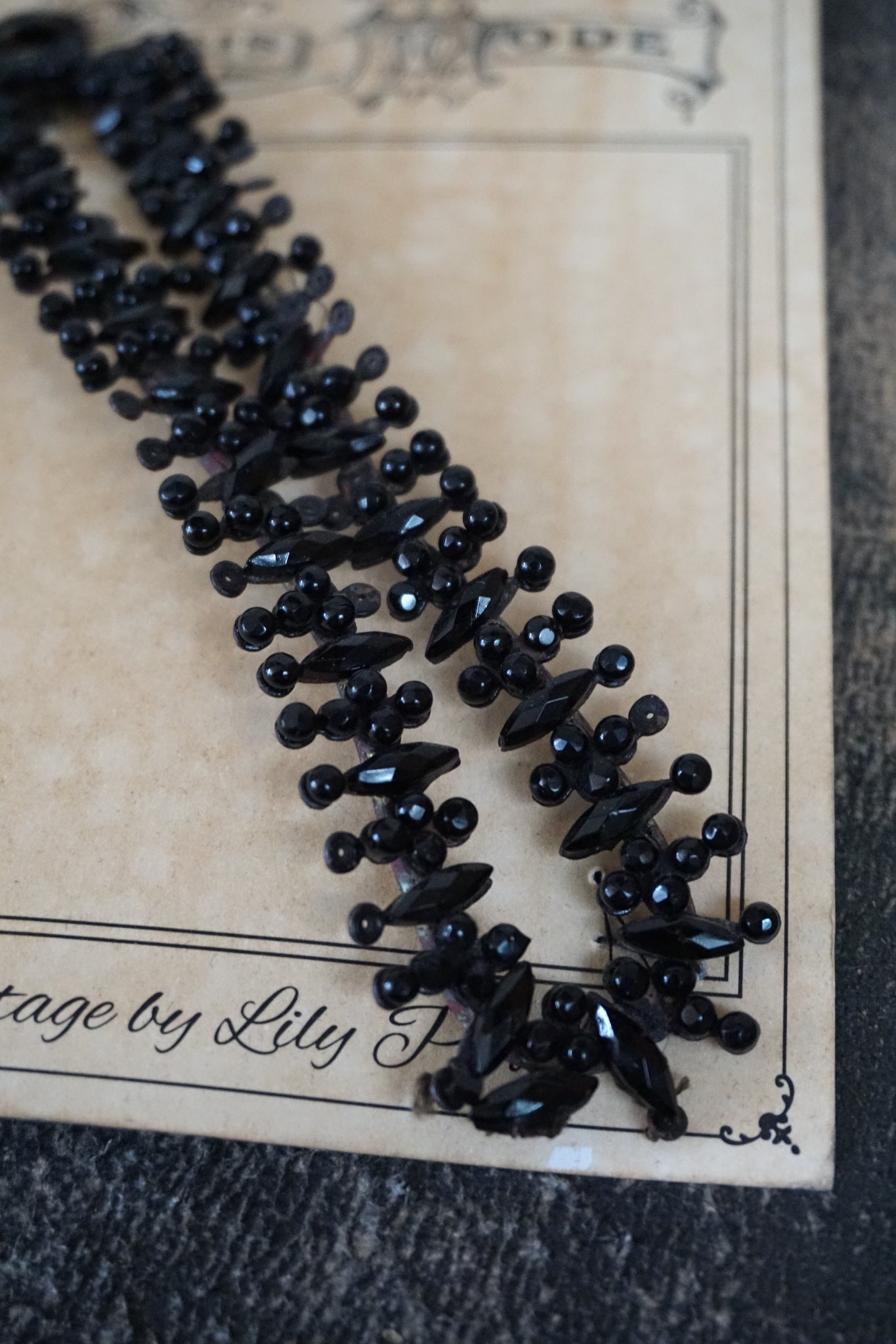 Antique French 19th Century Black Jet Dress Embellishment