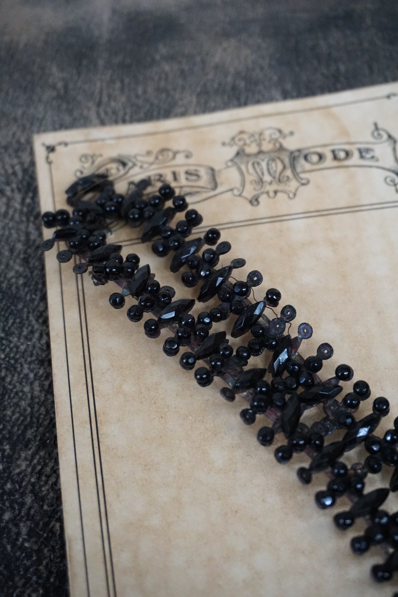 Antique French 19th Century Black Jet Dress Embellishment