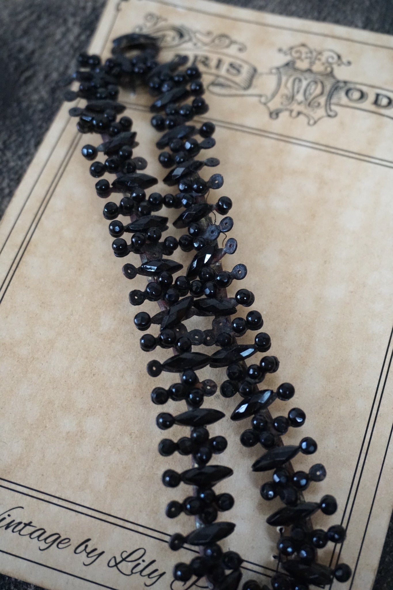 Antique French 19th Century Black Jet Dress Embellishment
