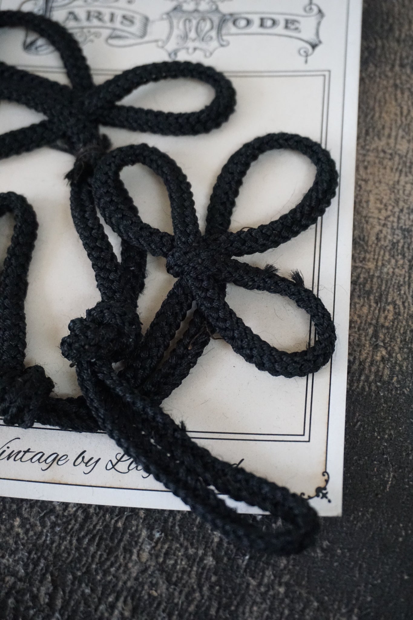 Antique French Black Cord Jacket Fastening