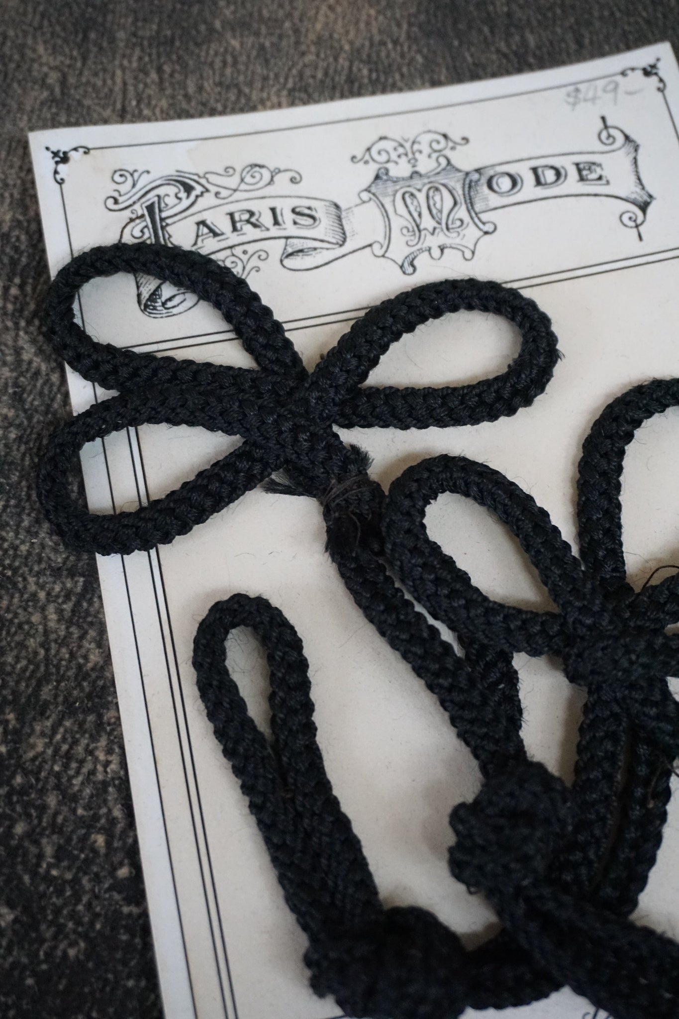 Antique French Black Cord Jacket Fastening