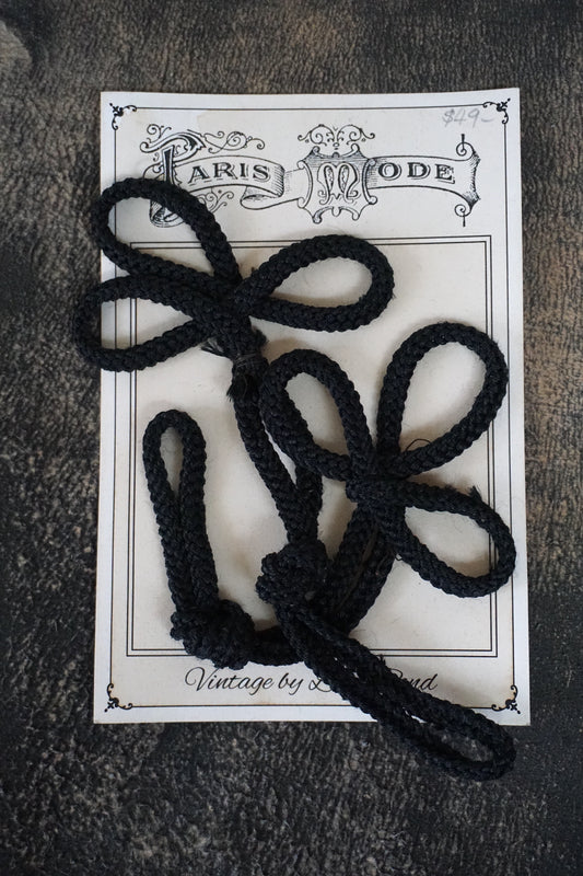 Antique French Black Cord Jacket Fastening