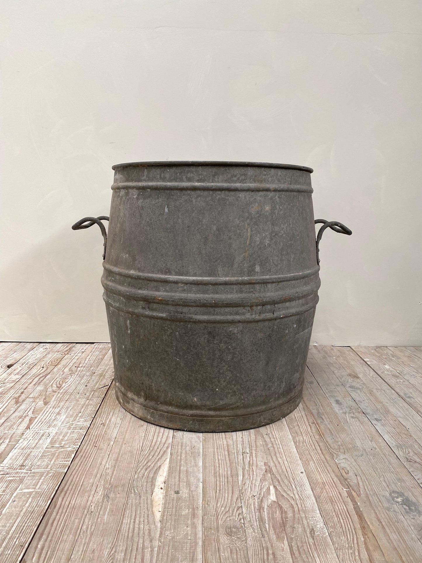 Antique French Large Zinc Tubs with Handles