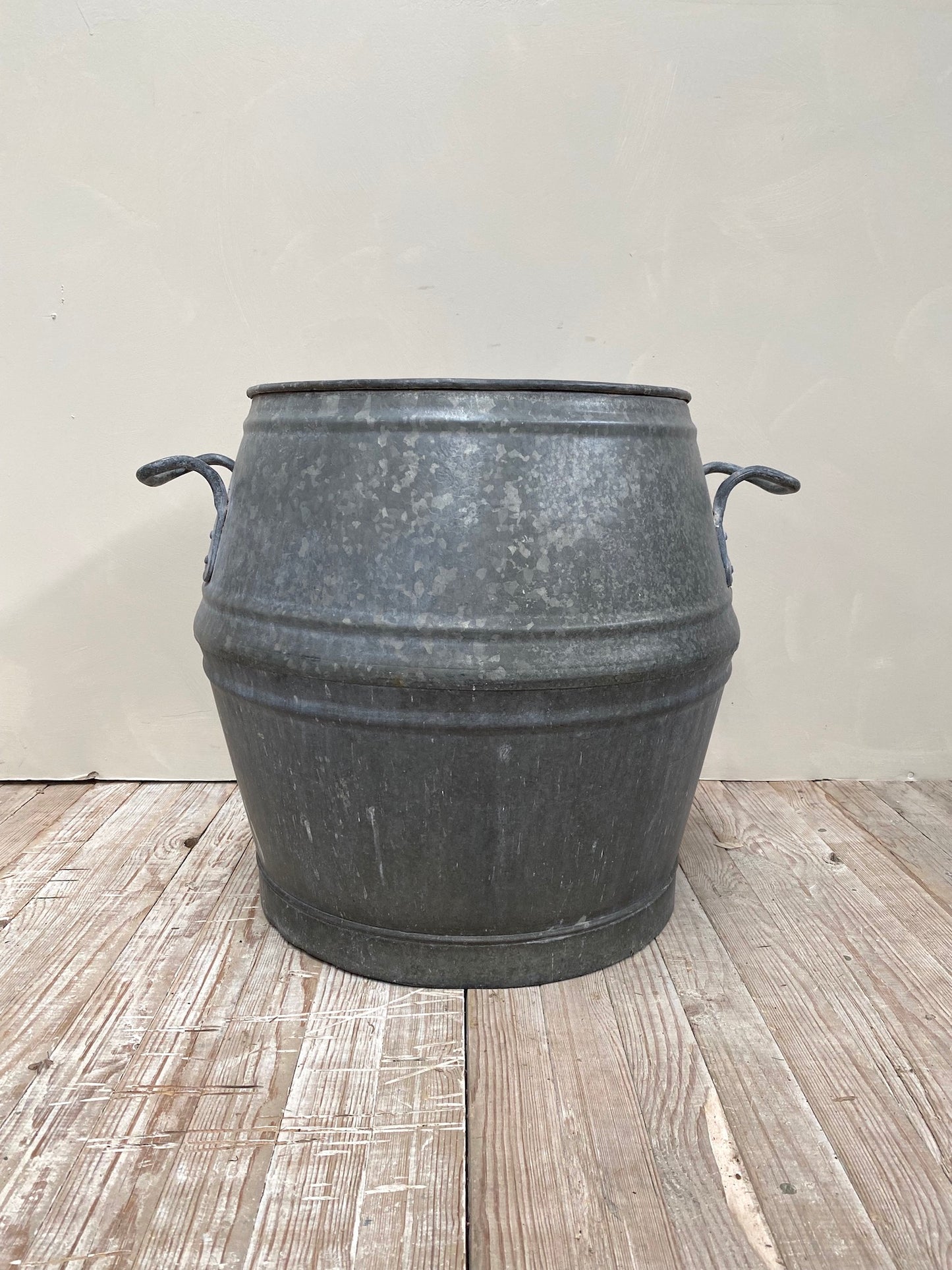 Antique French Large Zinc Tubs with Handles