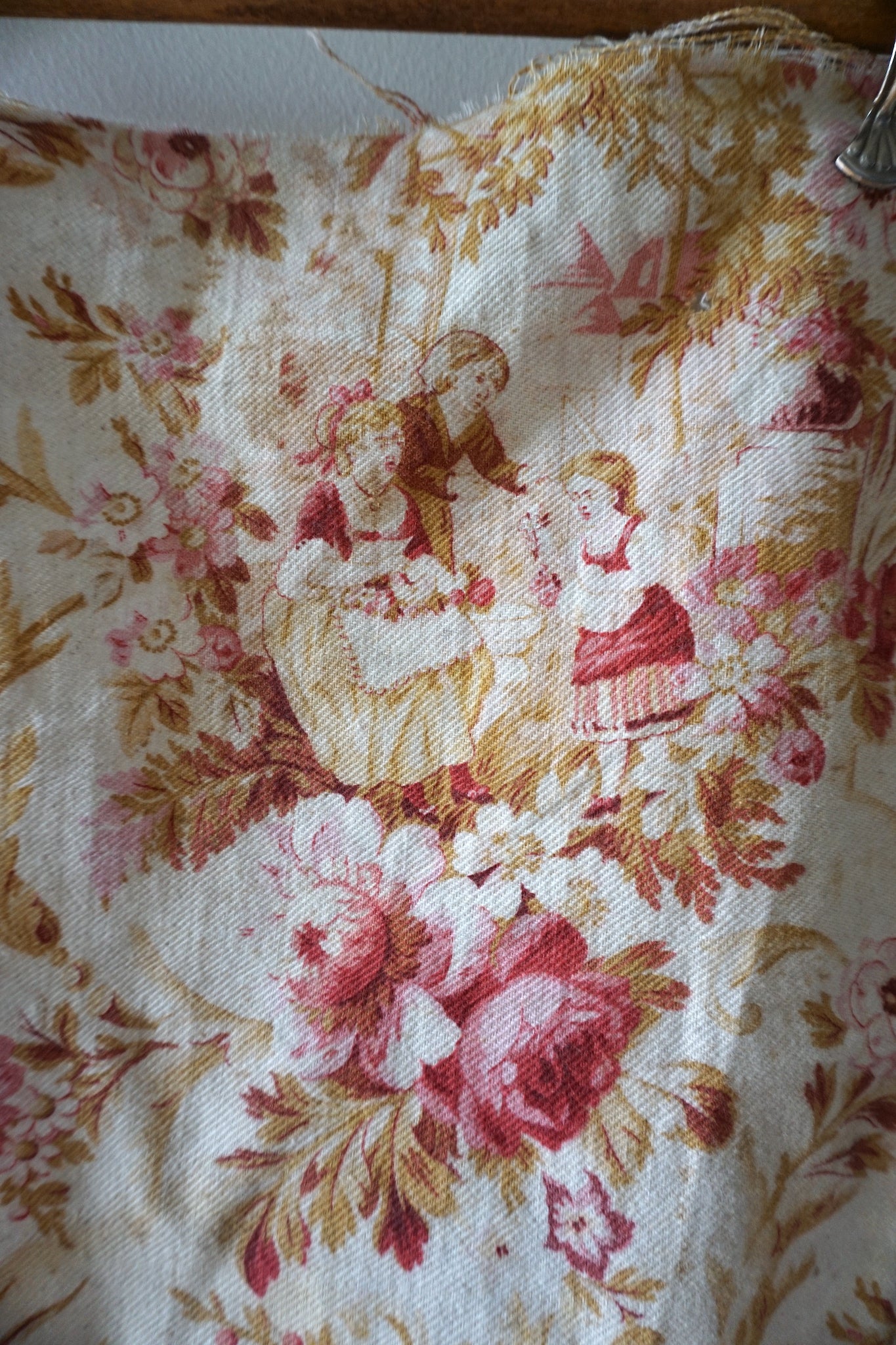Antique French Early 19th Century Textured Cotton Piece 40x40cm