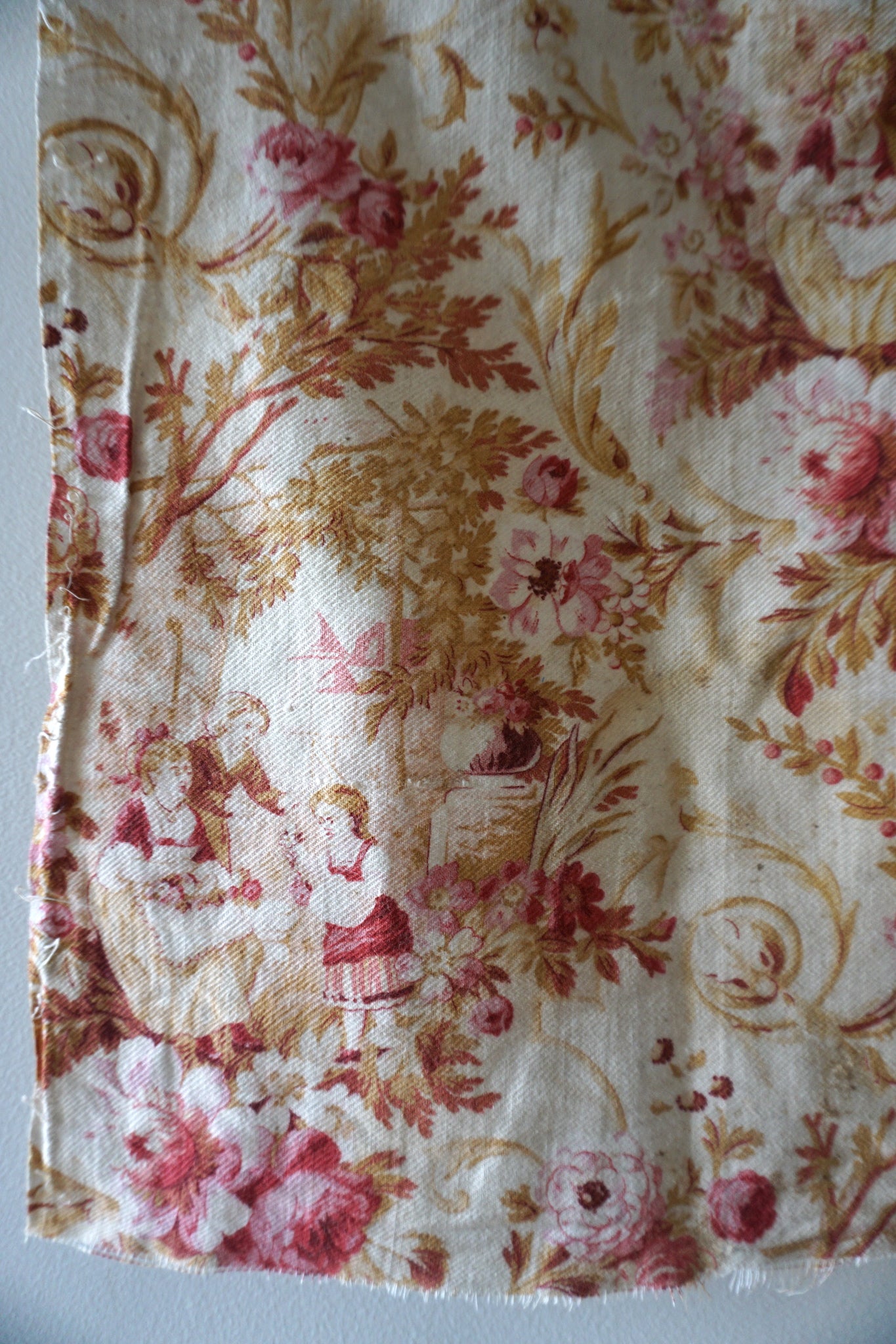 Antique French Early 19th Century Textured Cotton Piece 40x40cm