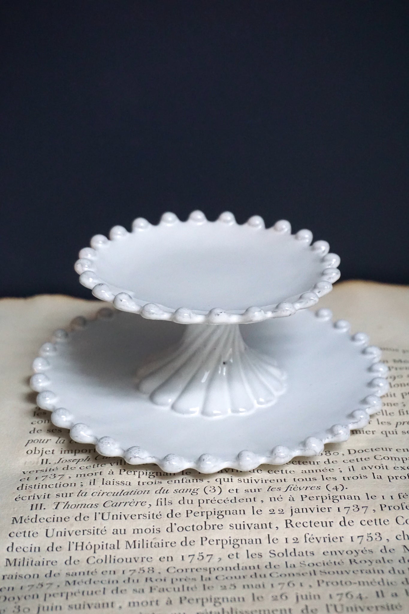 Astier de Villatte Adelaide 2 Level Cake Stand