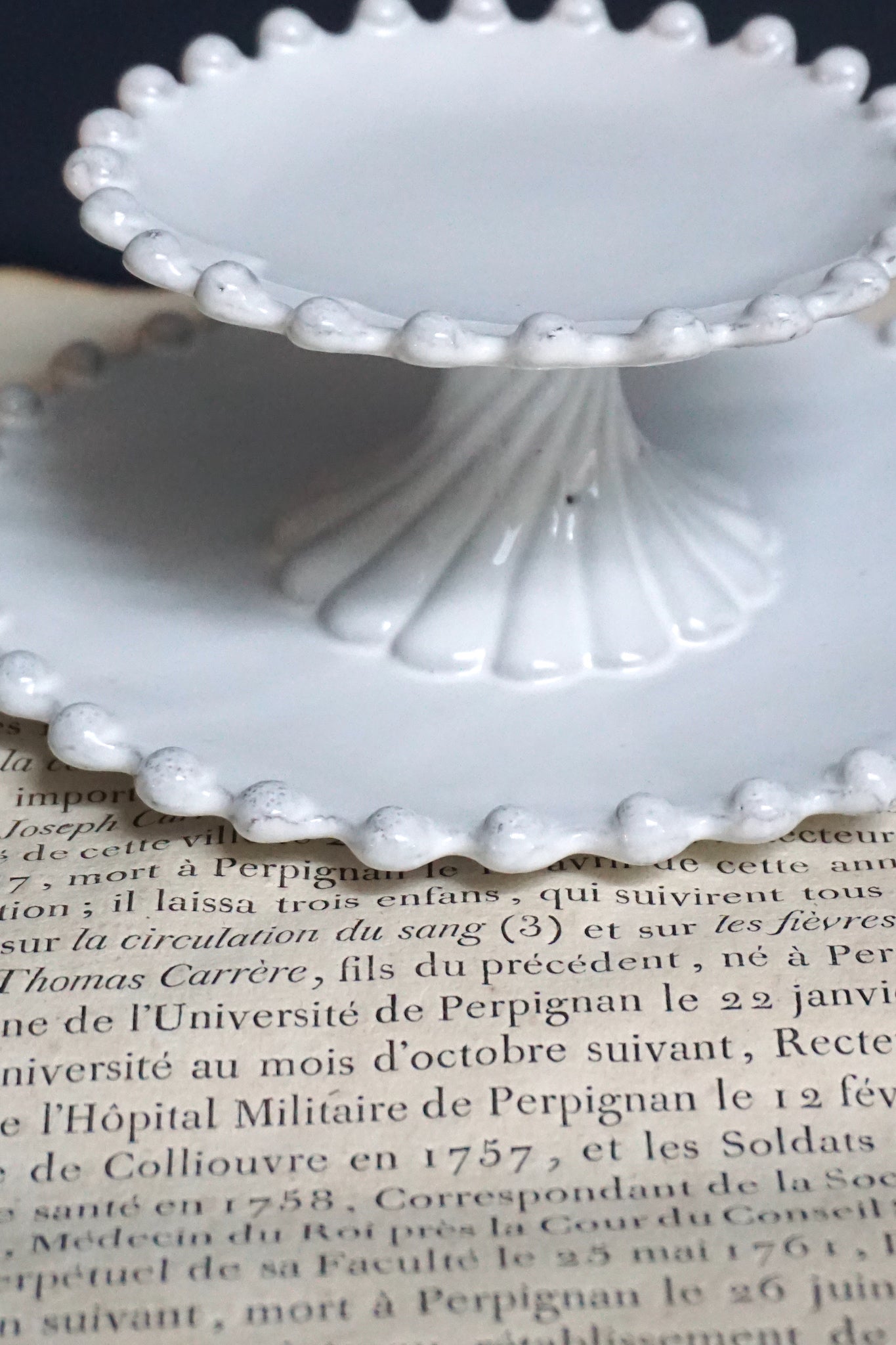 Astier de Villatte Adelaide 2 Level Cake Stand