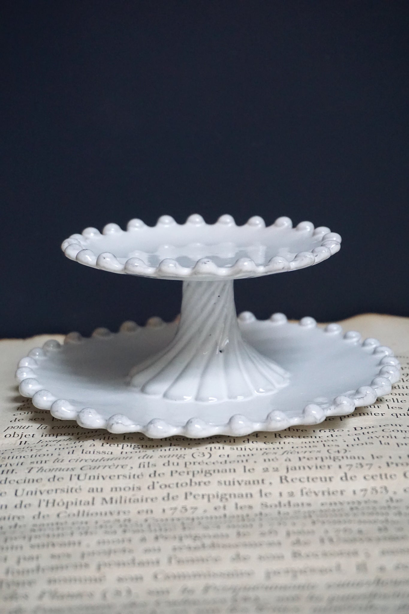 Astier de Villatte Adelaide 2 Level Cake Stand