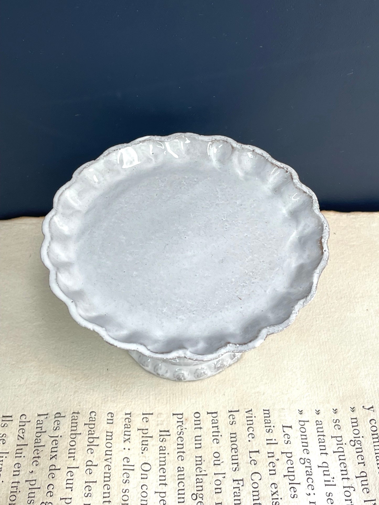 Astier de Villatte Dauphins Small Dish on Stand