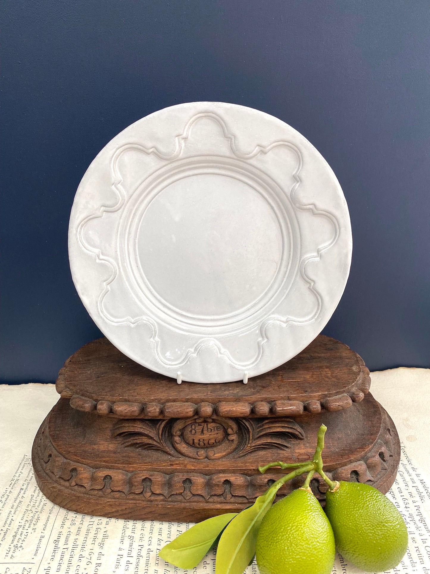 Astier de Villatte Grand Chalet Dessert Plate - RETIRED