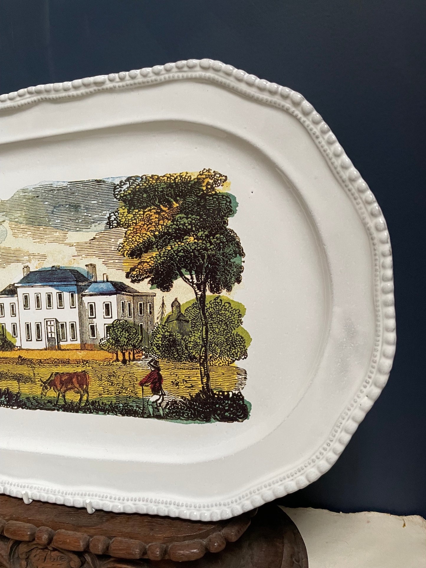 Astier de Villatte John Derian Platter With Manor House - RETIRED