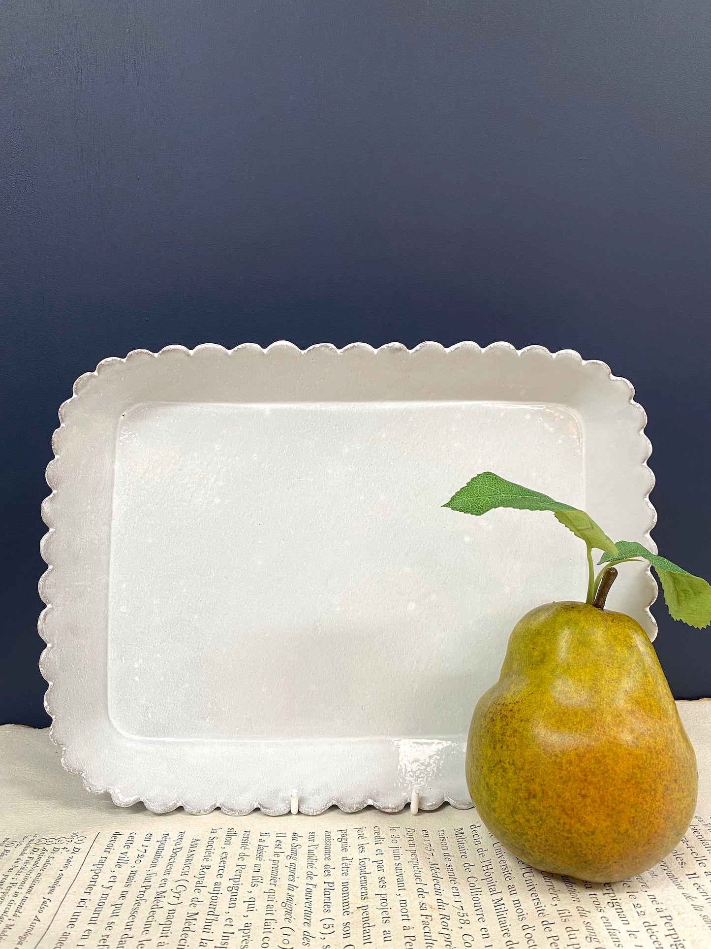 Astier de Villatte Rectangular Daisy Platter
